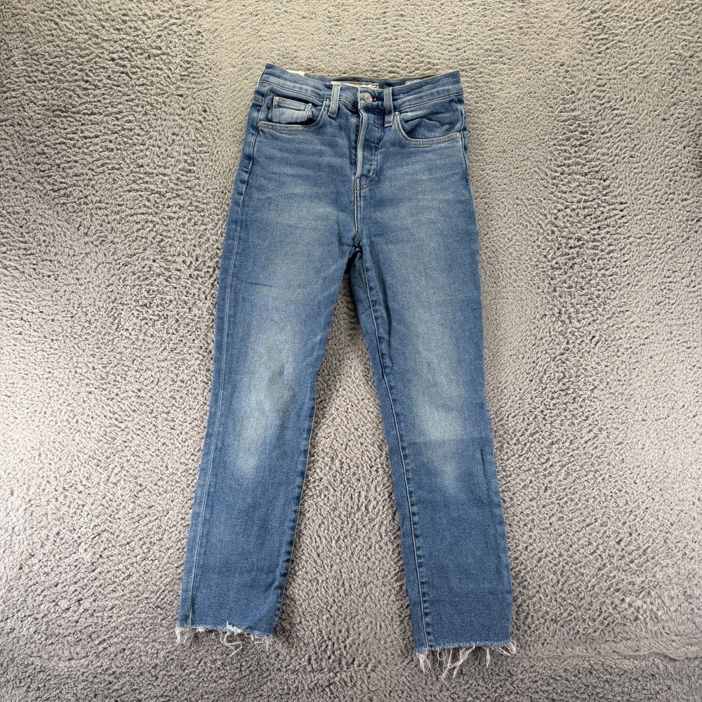 Frank & Eileen Cork Jeans Women 26x26 Blue Cotton Denim Straight Raw-Hem Stretch - Picture 1 of 12